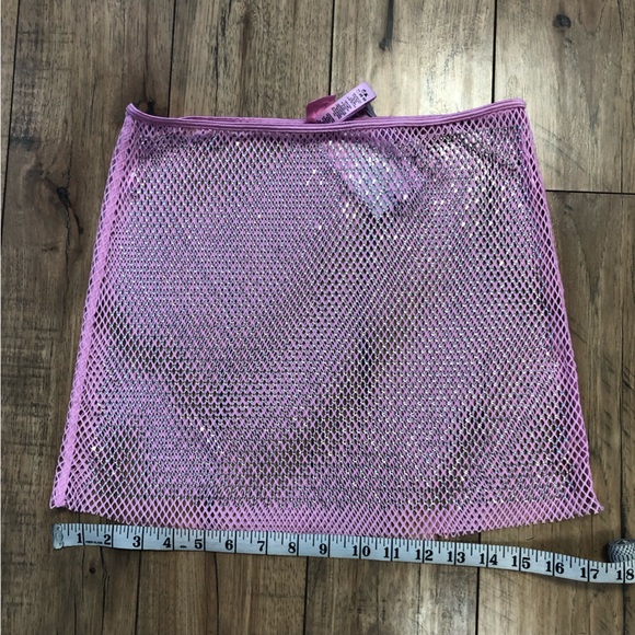SkimsxSwarovski bubblegum pink Stretch net mini skirt - Picture 4 of 5